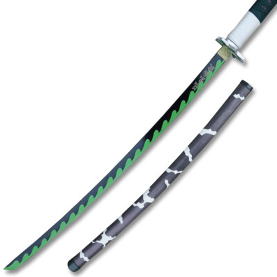 #ad Demon Slayer Sanemi Shinazugawa Green Nichirin Sword Katana Metal $53.95
