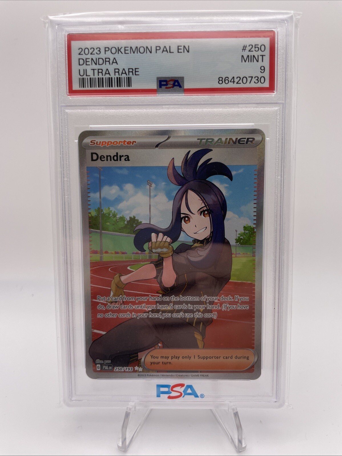 Pokémon TCG Dendra Scarlet & Violet Paldea Evolved 250/193 Holo Ultra Rare PSA9