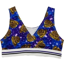 Bio World Junior Pug Galaxy Sports Bra - Two Styles in One - NWT