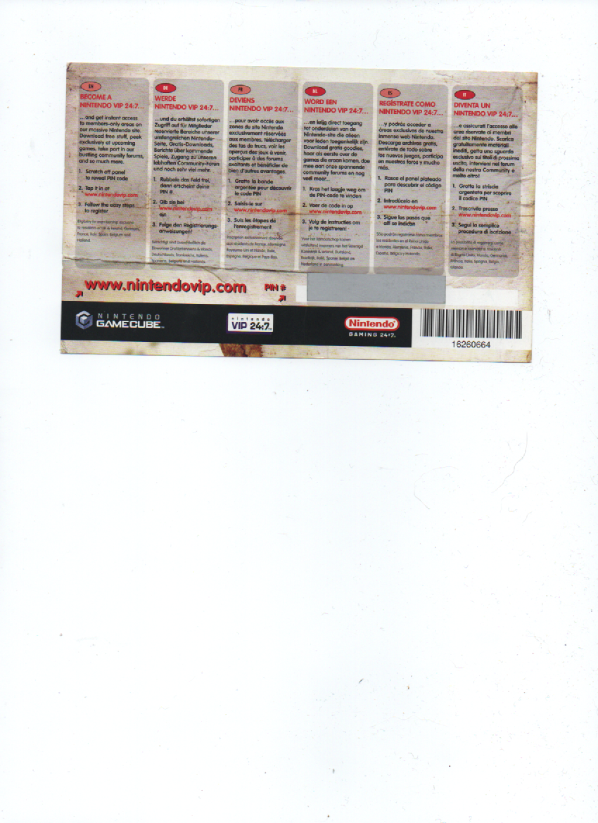 Carte VIP Resident Evil 4 Pour Gamecube - Version PAL, Jamais Utilisée !