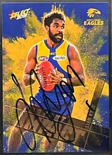 Signed Liam Ryan West Coast Eagles Autograph on 2019 Select Instant Impact Card