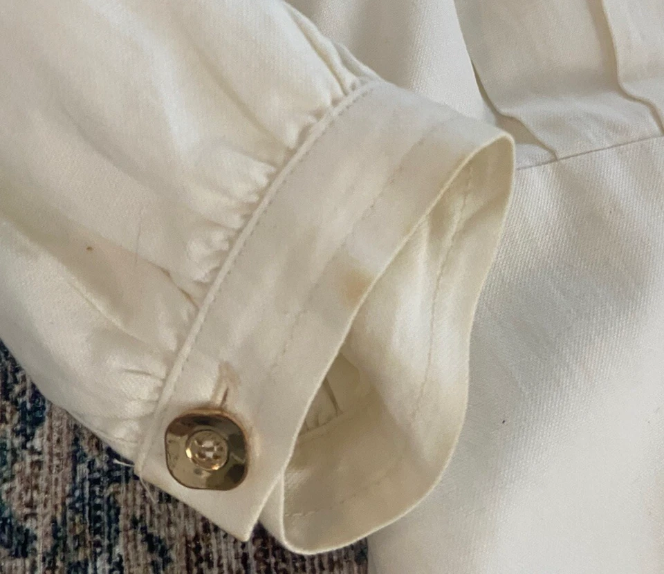 Blazer Chaqueta Trina Turk Talla 4 Blanco Crema Mezcla Algodón/Lino Cinturón Marfil Foto 4 de 4