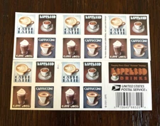Espresso Coffee Booklet of 20 Forever USPS Stamps, MNH, Value $15.60