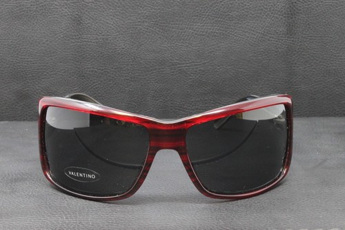 Valentino Sunglasses Women's Wrap Red Plastic 63-16-120 Grey Lens 5490/S-5G0 - Picture 2 of 7