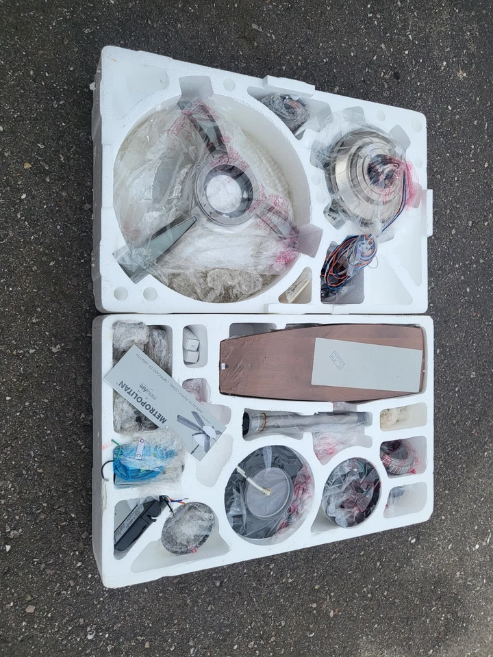 Minka Aire Metropolitan Ceiling Fan pewter walnut Rare New  (Read) - Image 2 of 4