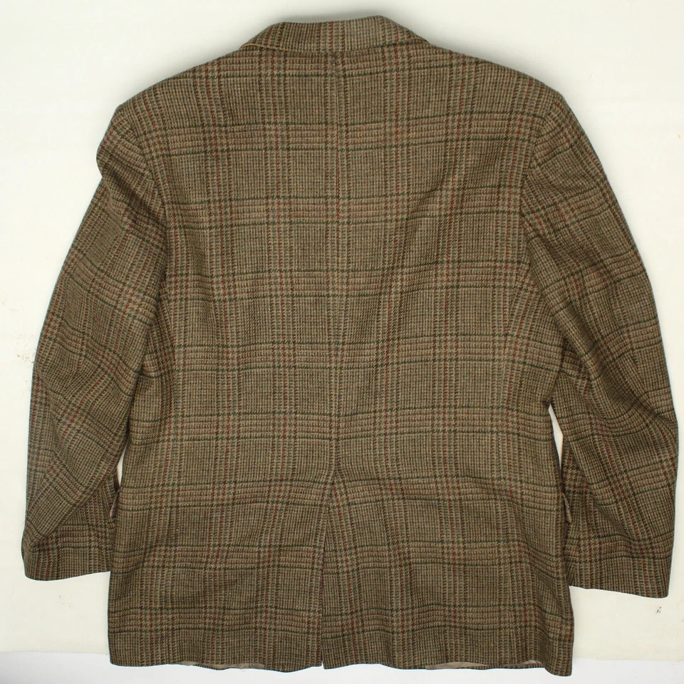 Abrigo Deportivo Woolrich Para Hombres Tweed 46L Marrón Glen Chaqueta de Lana a Cuadros Hecho en EE. UU.  Foto 2 de 4
