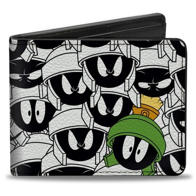 Bi-Fold Wallet Marvin the Martian Expressions Stacked White/Black/Green/Yellows