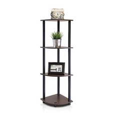 Turn-N-Tube 4-Tier Corner Display Rack Multipurpose Shelving Unit Dark Brown ...