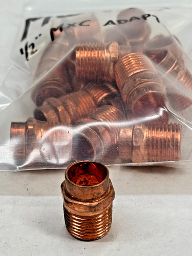 (19-PACK) ELKHART Copper Male Adapter 1/2" (C x M) Cup Sweat x Male NPT Fitting