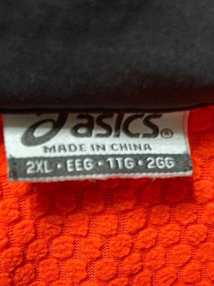 Asics Jacket, Men's Size 2XL, Black Orange, Full Zip, Zip Pockets - Image 3 of 4