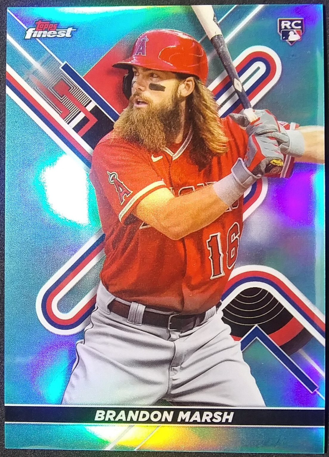 2022 Topps Finest Rookies /199 Aqua Refractor #11 Brandon Marsh RC SP the Beard
