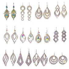 Double Side Rhinestones Earrings Great For Performances And Special Event