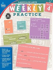 LANGUAGE ARTS, GRADE 4 (WEEKLY PRACTICE) By Carson-dellosa Publishing EXCELLENT