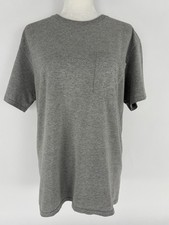 Fruit Of The Loom Gray Pocketed Crew Neck Short Sleeve T-Shirt Men s Size Medium