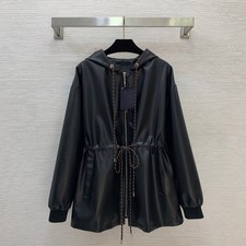 2025 winter hot sales runway show embroidery classy PU coat SML