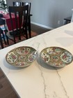 A pair of Chinese export porcelain Rose Medallion bowls.