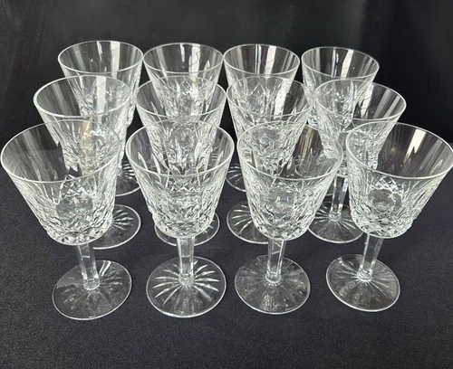 Set of 12 Vintage Waterford Lismore Wine Glasses 5 7/8" Ireland Matched Set