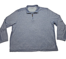 Johnston  Murphy XXL Knit Collar 1/4 Zip Jacket Blue Stylish Comfort  Wicking