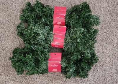 Lot of 3 Packs of New 9ft Ashland Christmas Garland - total of 27 Feet!