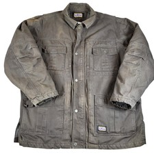 Big Smith Mens XL Brown Workwear Barn Chore Coat Fleece Lined Jacket Read 