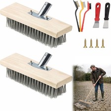 2 Pack Steel Wire Broom Head 12 General, Natural Wood, Silver, Multi Colour