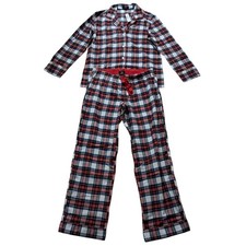 NWT J. Crew Pajama Set Womens Medium Red Plaid Flannel Button Down Sleepwear