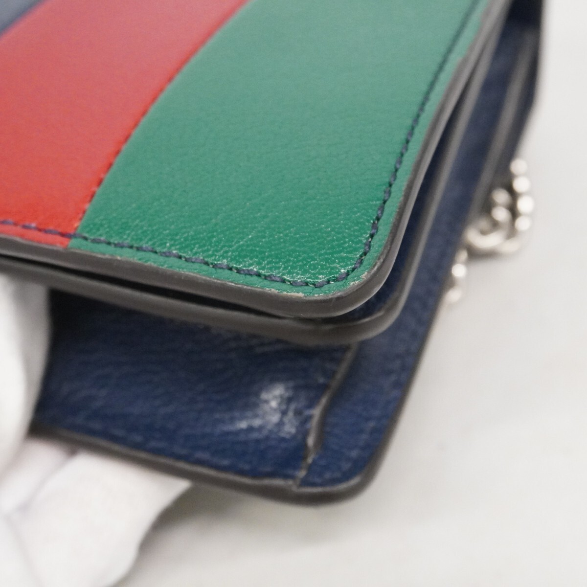 GUCCI Shoulder Bag Dionysus 400249 Leather navy red green silver hardware 324630 thumbnail 6