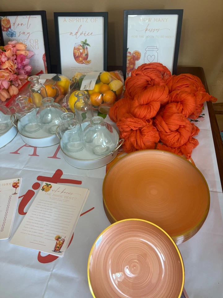 Love at First Spritz Bridal Shower Décor Bundle – Games, Tableware, Decor - Image 4 of 4