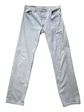 VINTAGE 90s LEVIS 501 JEANS LIGHT GRAY 33x34 BUTTON FLY MADE IN USA WPL 423