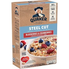 Quaker, Instant Steel Cut Oatmeal, Cranberries And 1.62 Ounce Pack of 8