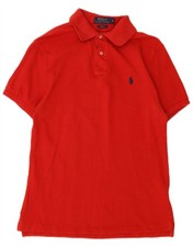 POLO RALPH LAUREN Mens Slim Fit Polo Shirt Small Red Cotton LN15