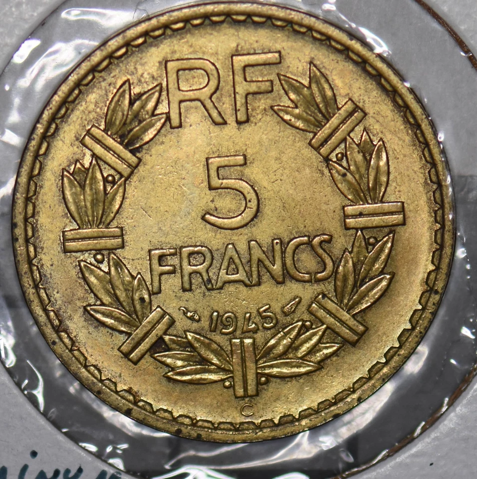 Francia 1945 C 5 Francos 290003 envío combinado Foto 2 de 2