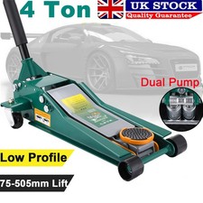 4T Trolley Jack Floor Heavy Duty Ultra Low 75mm Profile Rapid Pump Car Garage UK