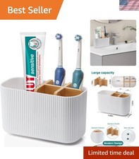 Chic Glossy White Toothbrush Holder - Ideal for Kids and Adult Hygiene Storage