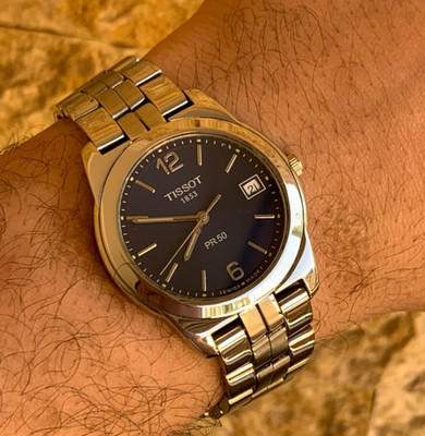 Tissot PR50 Swiss Watch J176/276 Blue Sunburst Dial Sapphire 36mm Boxed Classic