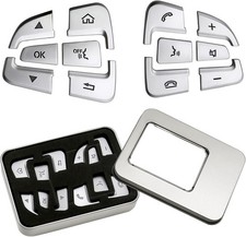 12Pcs Car Steering Wheel Button Sticker Trim Replacement for Mercedes Benz C V
