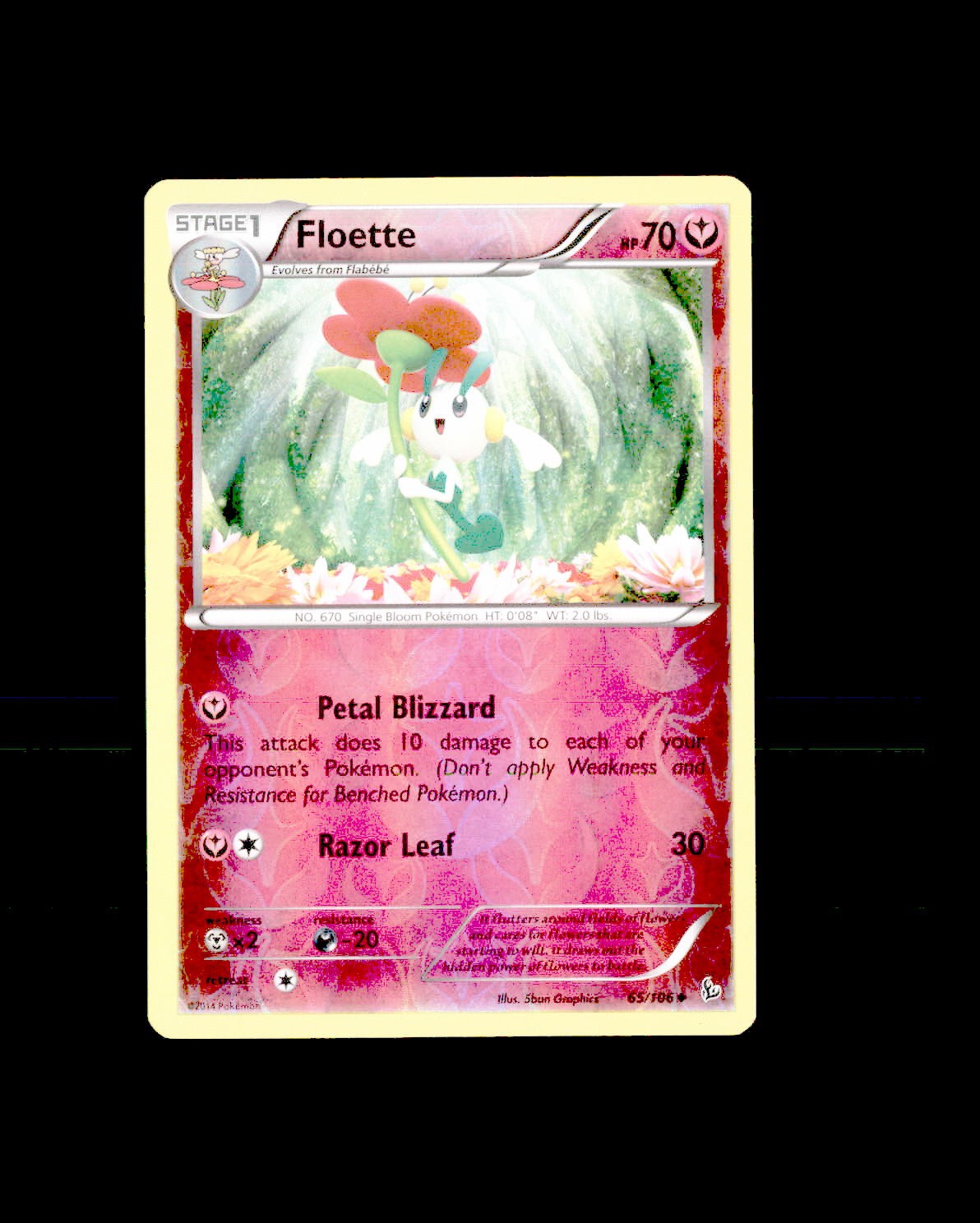 NM XY - Flashfire Reverse Holo Floette (65) 65/106