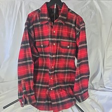 Field Stream Shirt Mens XL Flannel Buffalo Red Flap Pocket Heavy Cotton Nice
