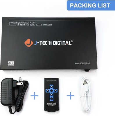 J-Tech Digital ProAV   Most Advanced 4 Ports HDMI Inputs 8 Ports HDMI Outputs 4x