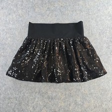 ee:some Women's Black Sparkly Sequin Bubble Mini Skirt Size M Lined Party Formal