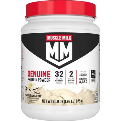 Muscle Milk Genuine 32g Protein Powder Vanilla, 1.9lb (30.9oz) - Easy Mix
