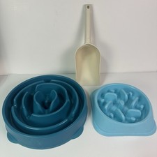 Slow Feeder Dog Bowl Set w/ Scoop - 2 Sizes, Maze Design, Dishwasher Safe Dish