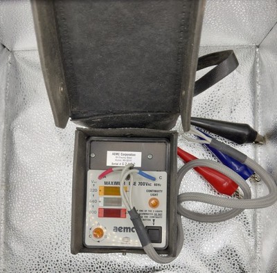 Vintage AEMC 4 Phase Sequence & Voltage Indicator - 600V - Leather Case - EXC