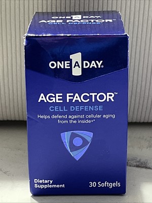 One A Day, Age Factor. Cell Defense. 30 Softgels New In Sealed Box Exp 03/26