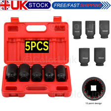 Axle Hub Nut DEEP IMPACT Socket Set 1/2"Dr Thin Wall Drive Shaft Socket 12 Point