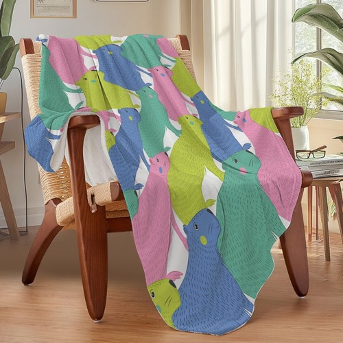 Capybara Flannel Fleece Blanket Cute Colorful Animal Blanket for Girls - Picture 2 of 7