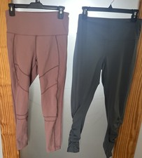 Set Of 2 Zella Wellness Leggings Womens Medium Ruched Legs Stretch Blue Muave
