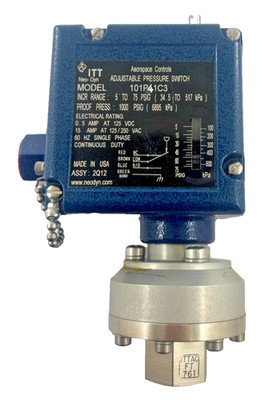 ITT Neo-Dyn 101P41C3 Adjustable Pressure Switch 5-75 PSIG   Industrial Control