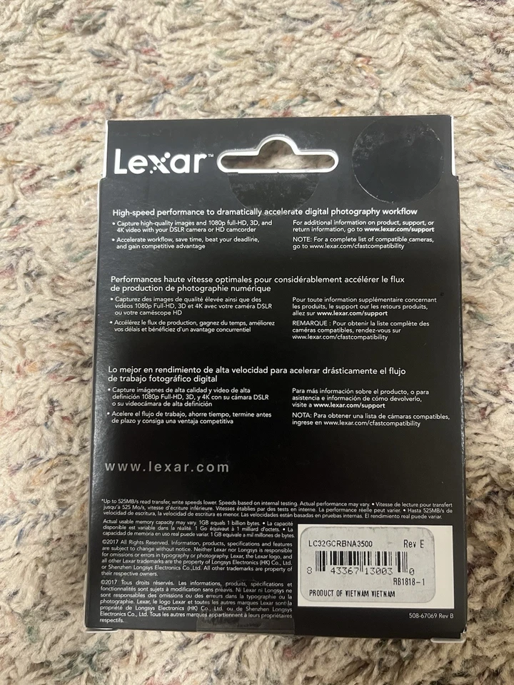 Lexar 32GB CFast 2.0 Memory Card - Brand New In Box Sealed - Image 2 of 2