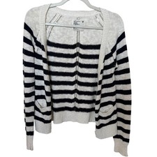 Vintage American Eagle Striped Button Up Cardigan Size S/P Coastal Nautical